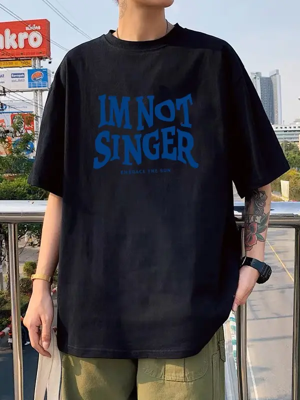 Black Ice Silk T-Shirt "IM NOT STINGER" Round Neck Short Sleeve - Image 15