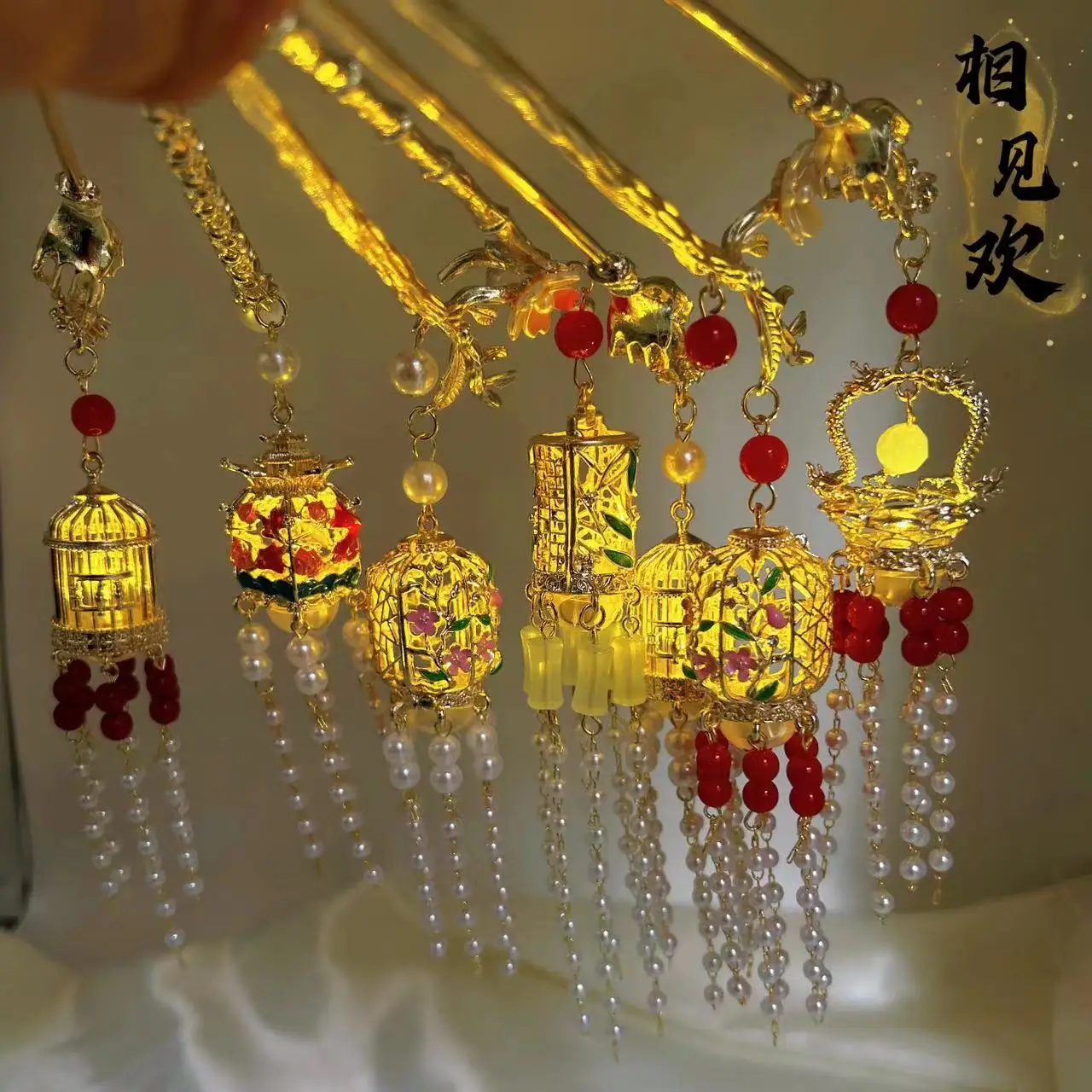 Luminous Palace Lantern Hairpin for Women - Image 84