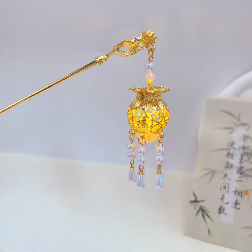 Luminous Palace Lantern Hairpin for Women - Image 11
