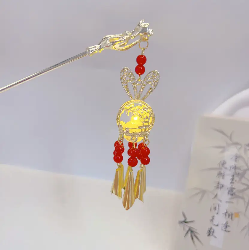 Luminous Palace Lantern Hairpin for Women - Image 6