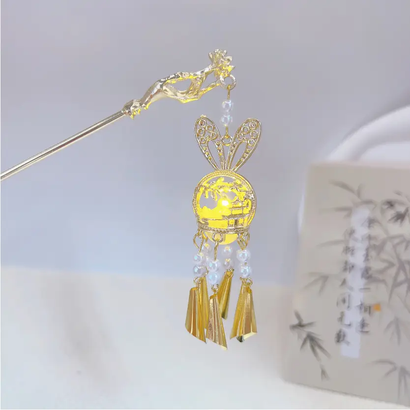 Luminous Palace Lantern Hairpin for Women - Image 7