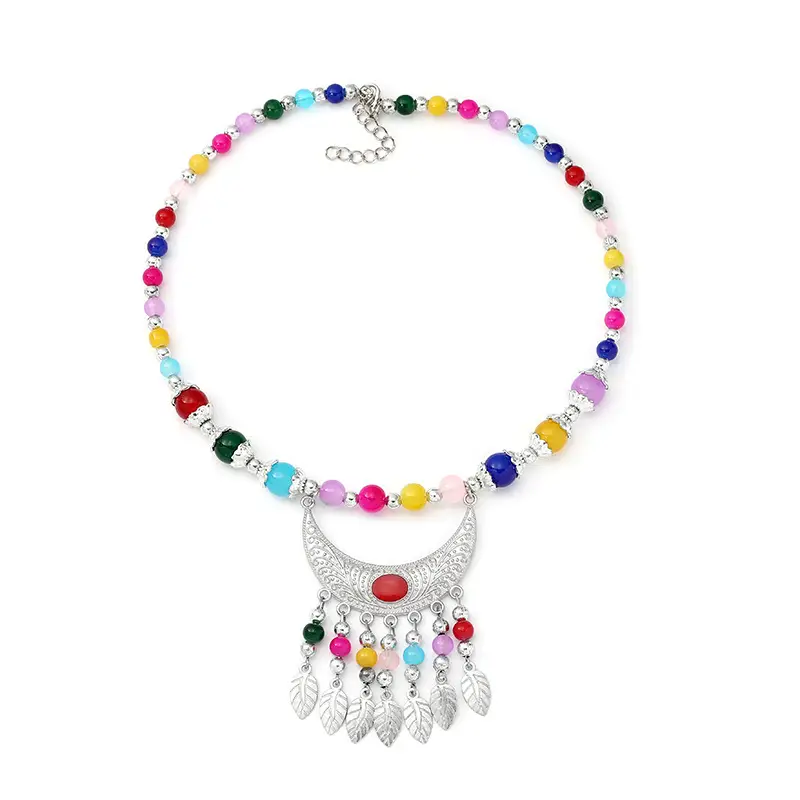 Xizang Crescent Pendant Necklace for Women Ethnic Travel Accessories - Image 12