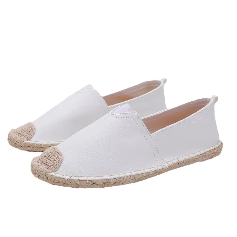 Factory Direct sales fisherman shoes men's Linen straw woven linen loafers sweat-absorbent breathable fashionable all-match leather loafers - Image 8