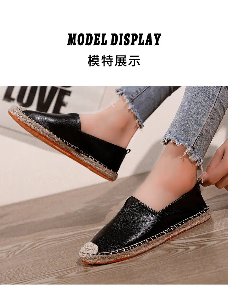 Factory Direct sales fisherman shoes men's Linen straw woven linen loafers sweat-absorbent breathable fashionable all-match leather loafers — feature 10