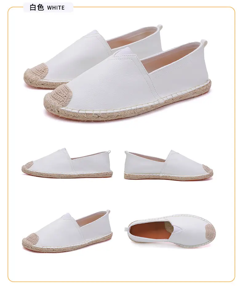 Factory Direct sales fisherman shoes men's Linen straw woven linen loafers sweat-absorbent breathable fashionable all-match leather loafers — feature 18