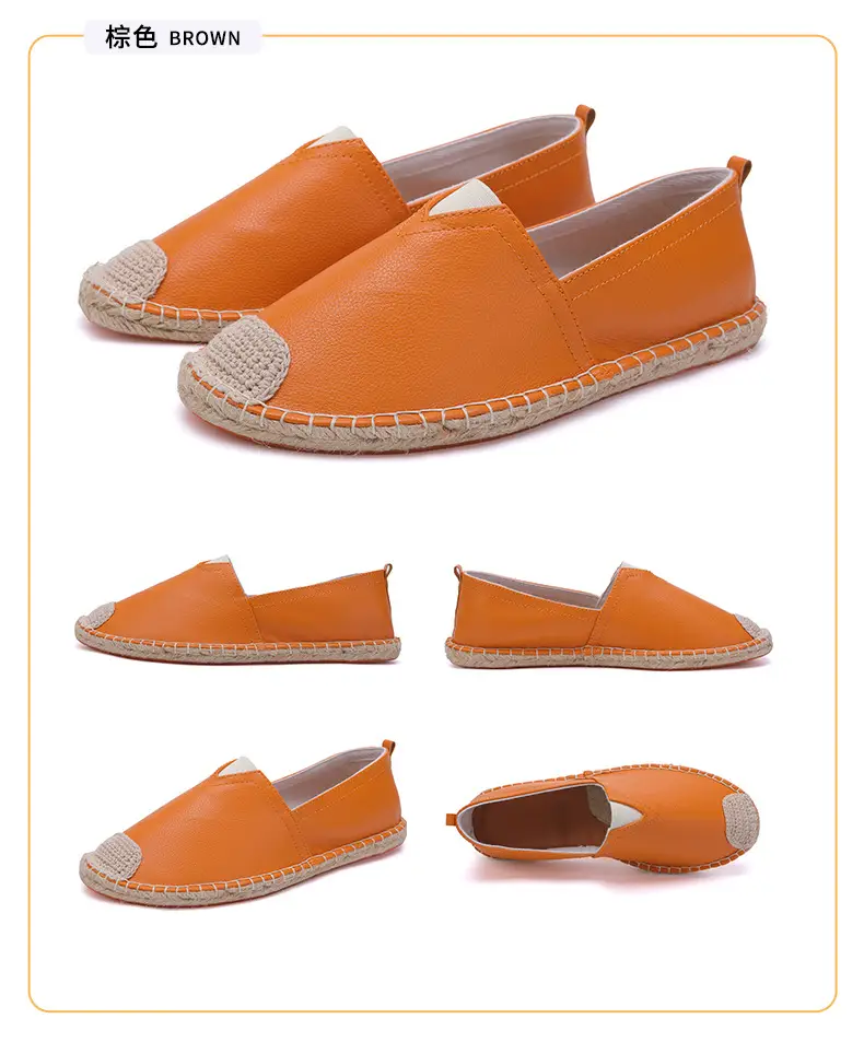 Factory Direct sales fisherman shoes men's Linen straw woven linen loafers sweat-absorbent breathable fashionable all-match leather loafers — feature 19
