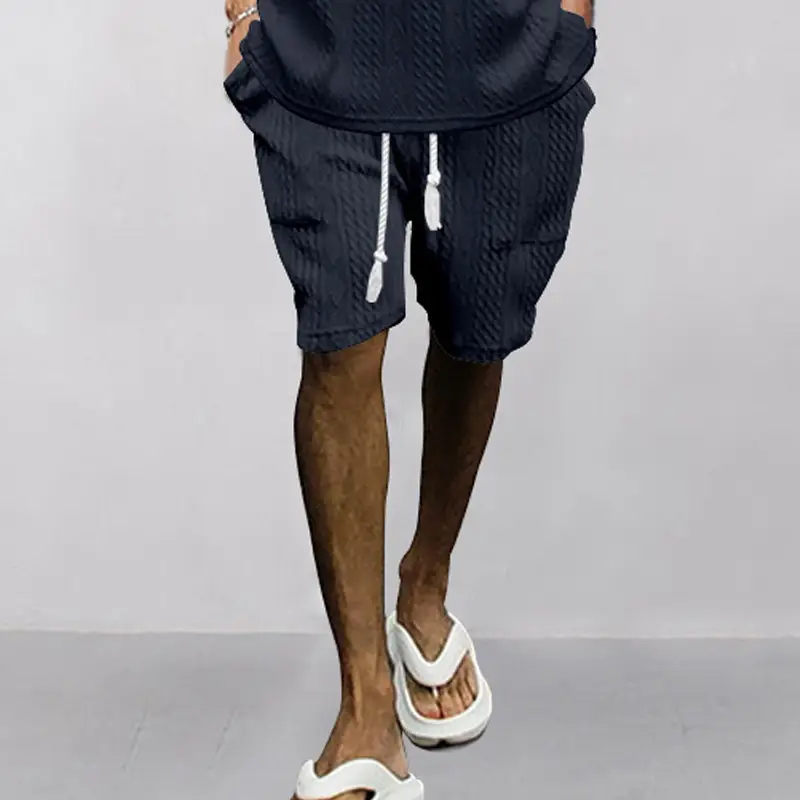 Men Black Jacquard Shorts with 5 Pockets — feature 11