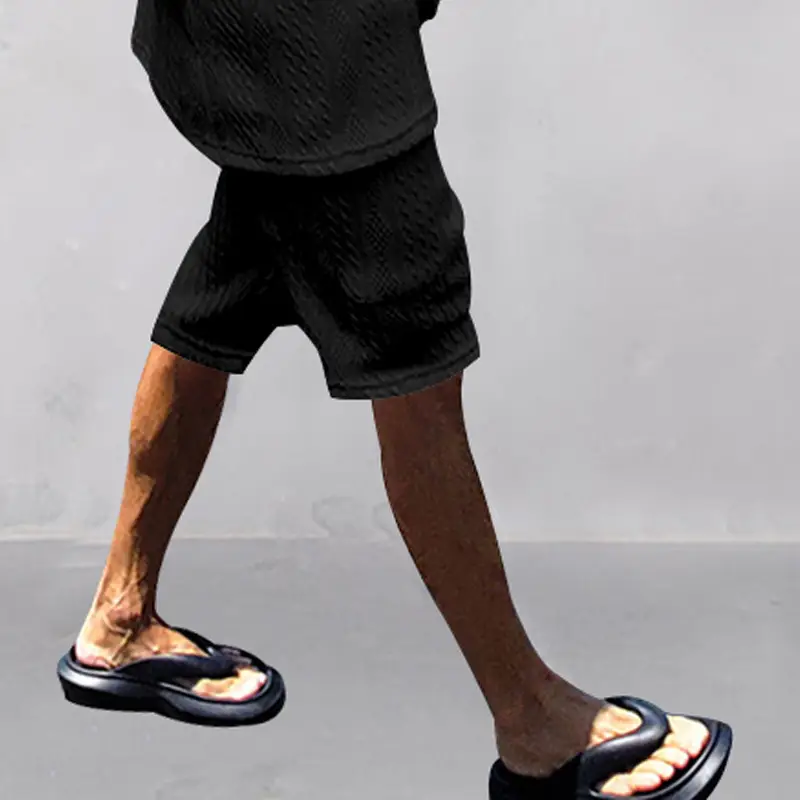 Men Black Jacquard Shorts with 5 Pockets — feature 20
