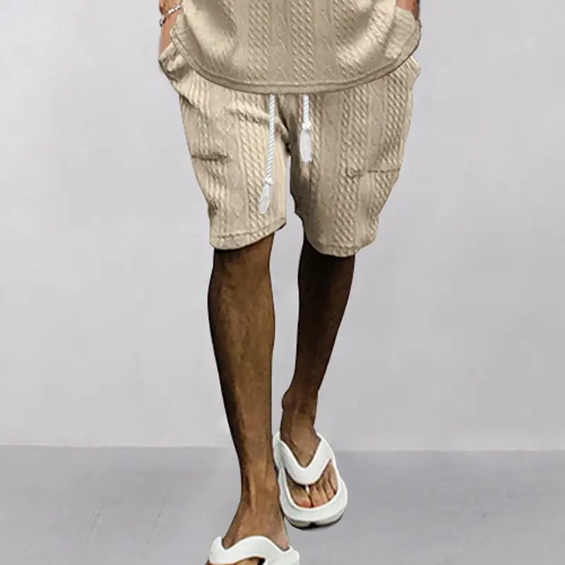 Men Black Jacquard Shorts with 5 Pockets — feature 25