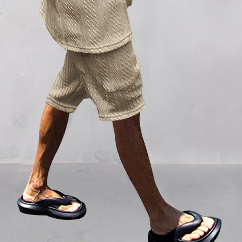 Men Black Jacquard Shorts with 5 Pockets — feature 27