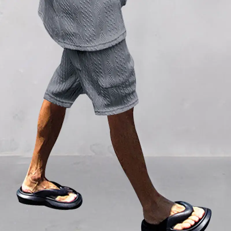 Men Black Jacquard Shorts with 5 Pockets — feature 34