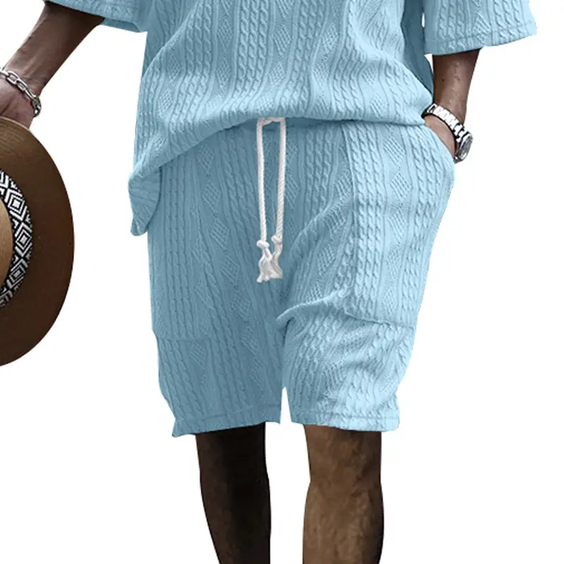 Men Black Jacquard Shorts with 5 Pockets — feature 40