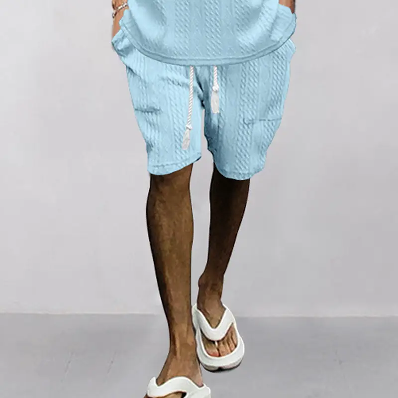 Men Black Jacquard Shorts with 5 Pockets — feature 41