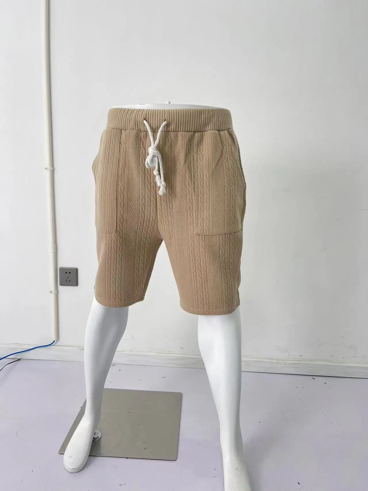 Men Black Jacquard Shorts with 5 Pockets — feature 56