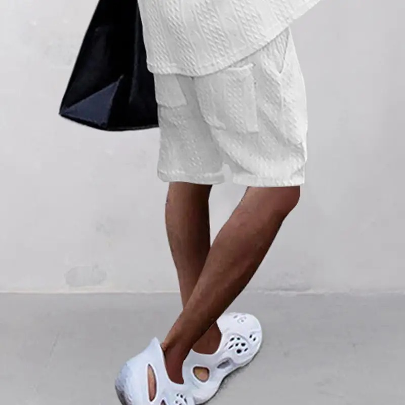 Men Black Jacquard Shorts with 5 Pockets — feature 7