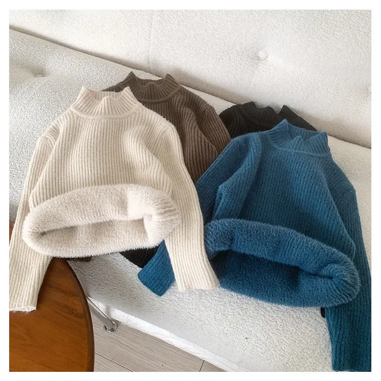 Girls Velvet Fleece Sweater Winter Warmth Multi Color - Image 12