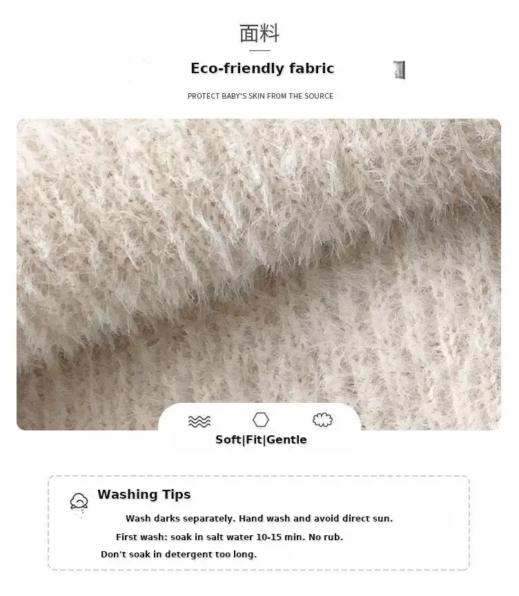 Girls Velvet Fleece Sweater Winter Warmth Multi Color — feature 7