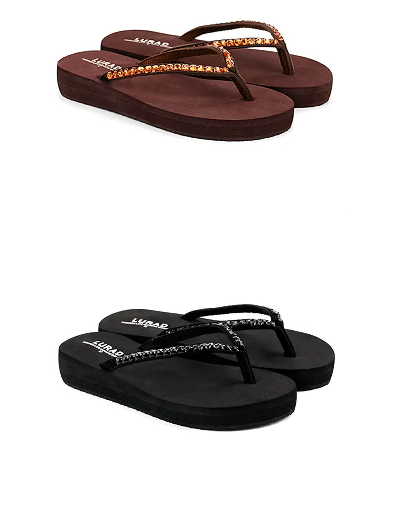 Women's Flip-Flops with Mid-Heel, Water-Resistant Wedge Sole, Thick-Soled, Non-Slip, Wear-Resistant, Odor-Resistant Beach Sandals Wholesale — feature 6