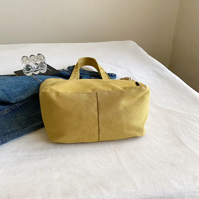 Women Canvas Tote Bag Large Capacity Gold 2023 - Image 5