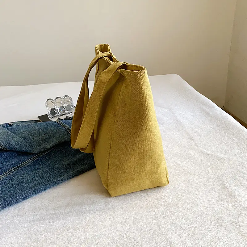 Women Canvas Tote Bag Large Capacity Gold 2023 - Image 6