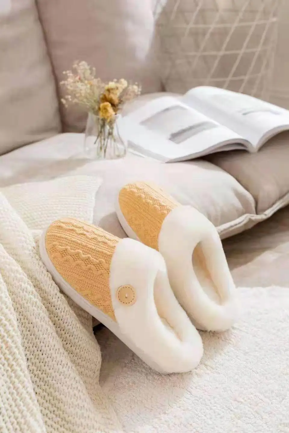 Home Cross-Border Cotton Slippers, Confinement Shoes, Cotton Slippers, European and American Size Woolen Slippers, Order Memory Foam Amazon — feature 8