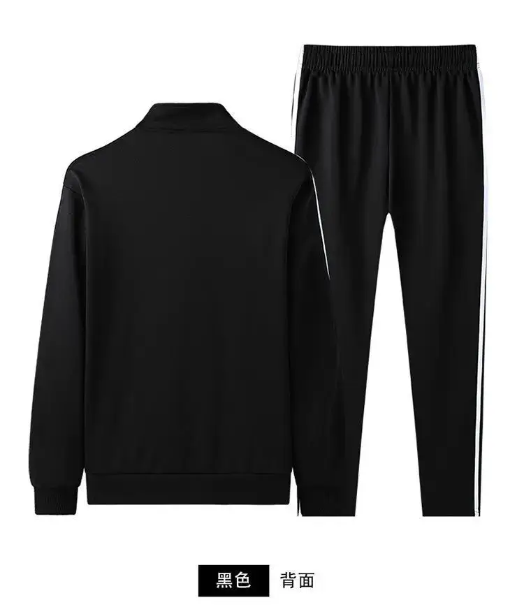Men Black 3 Stripes Track Suit Sweatshirt Pants Set — feature 11