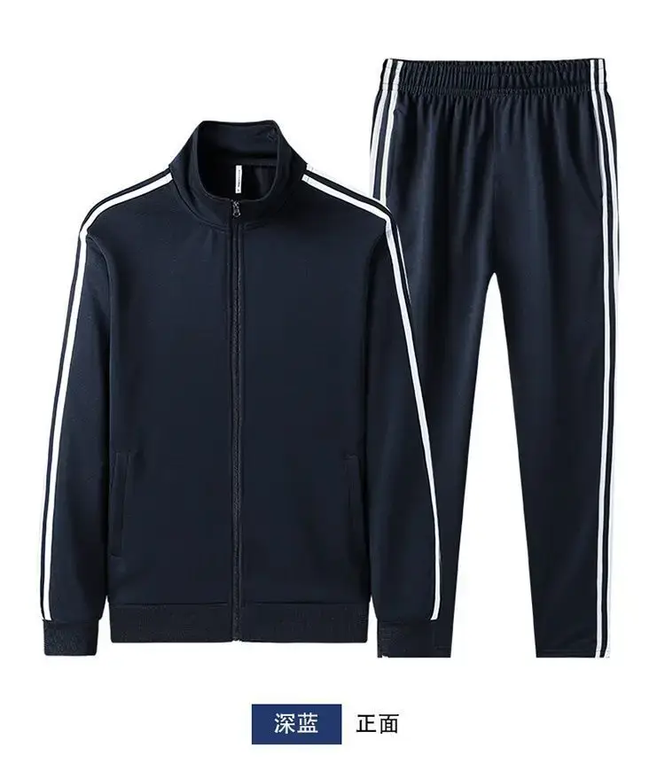 Men Black 3 Stripes Track Suit Sweatshirt Pants Set — feature 13