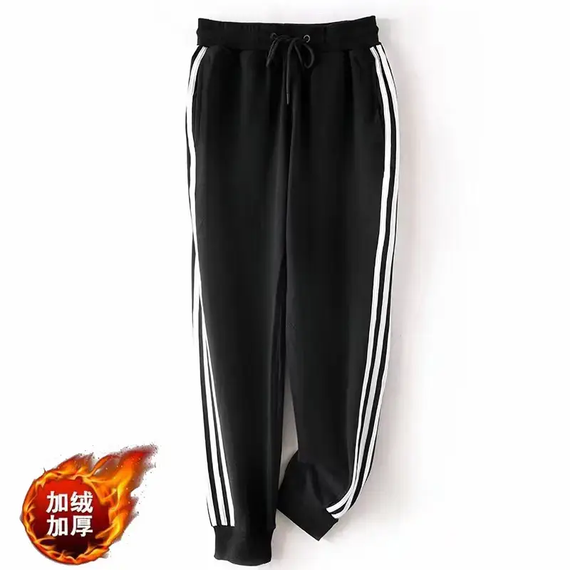 Men Black 3 Stripes Track Suit Sweatshirt Pants Set - Image 14