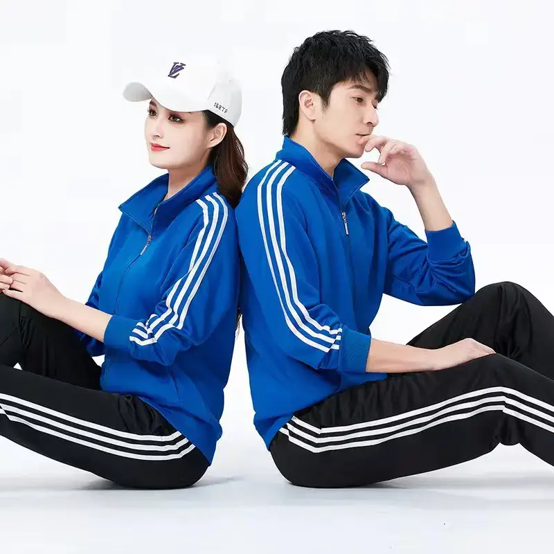 Men Black 3 Stripes Track Suit Sweatshirt Pants Set - Image 4