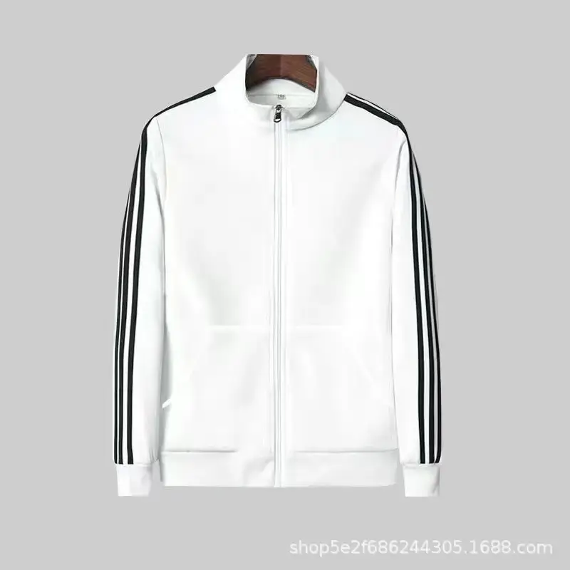 Men Black 3 Stripes Track Suit Sweatshirt Pants Set - Image 6