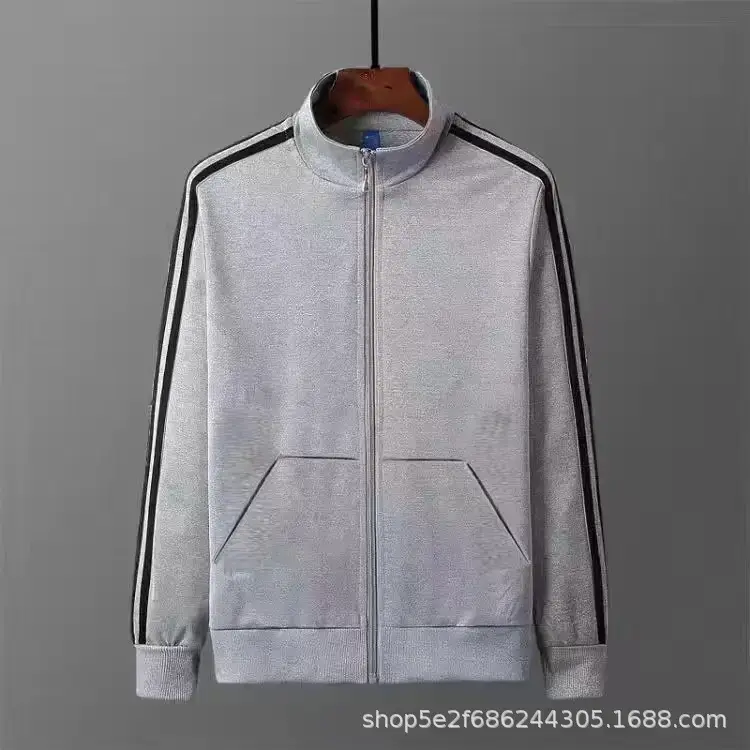 Men Black 3 Stripes Track Suit Sweatshirt Pants Set - Image 7