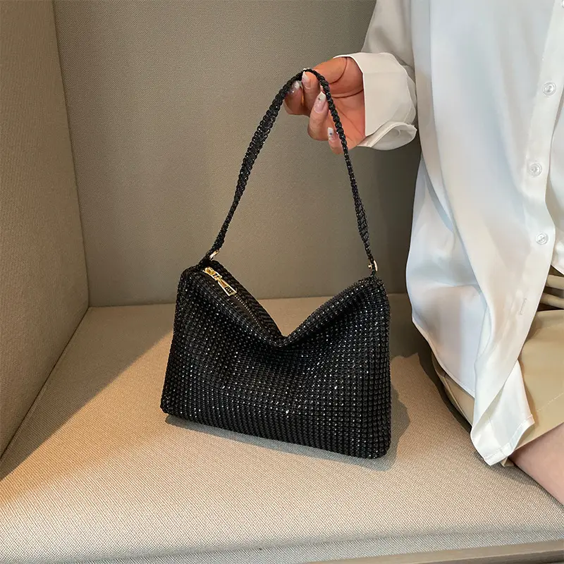 Purple Rhinestone Shoulder Bag for Women - Image 10