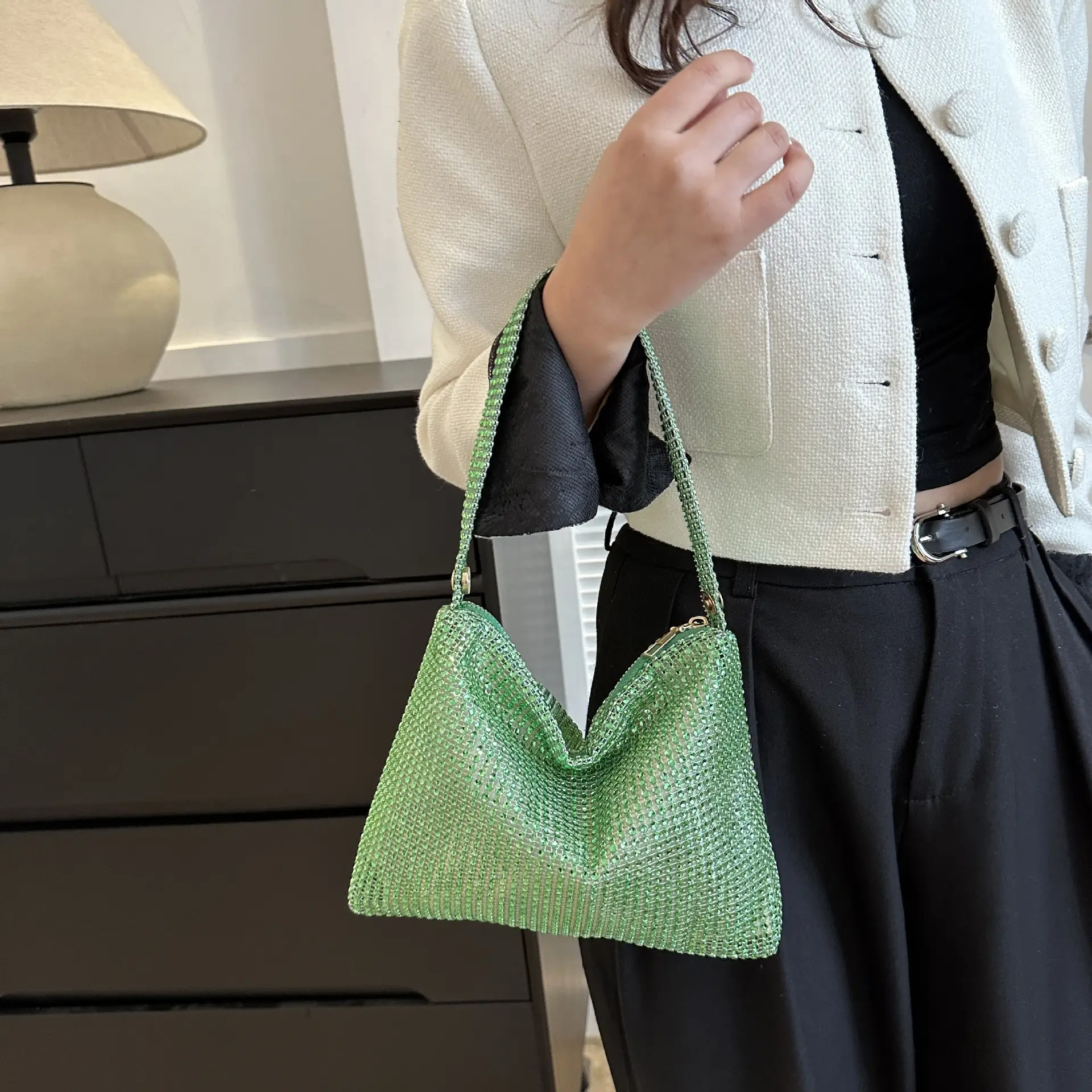 Purple Rhinestone Shoulder Bag for Women — feature 21