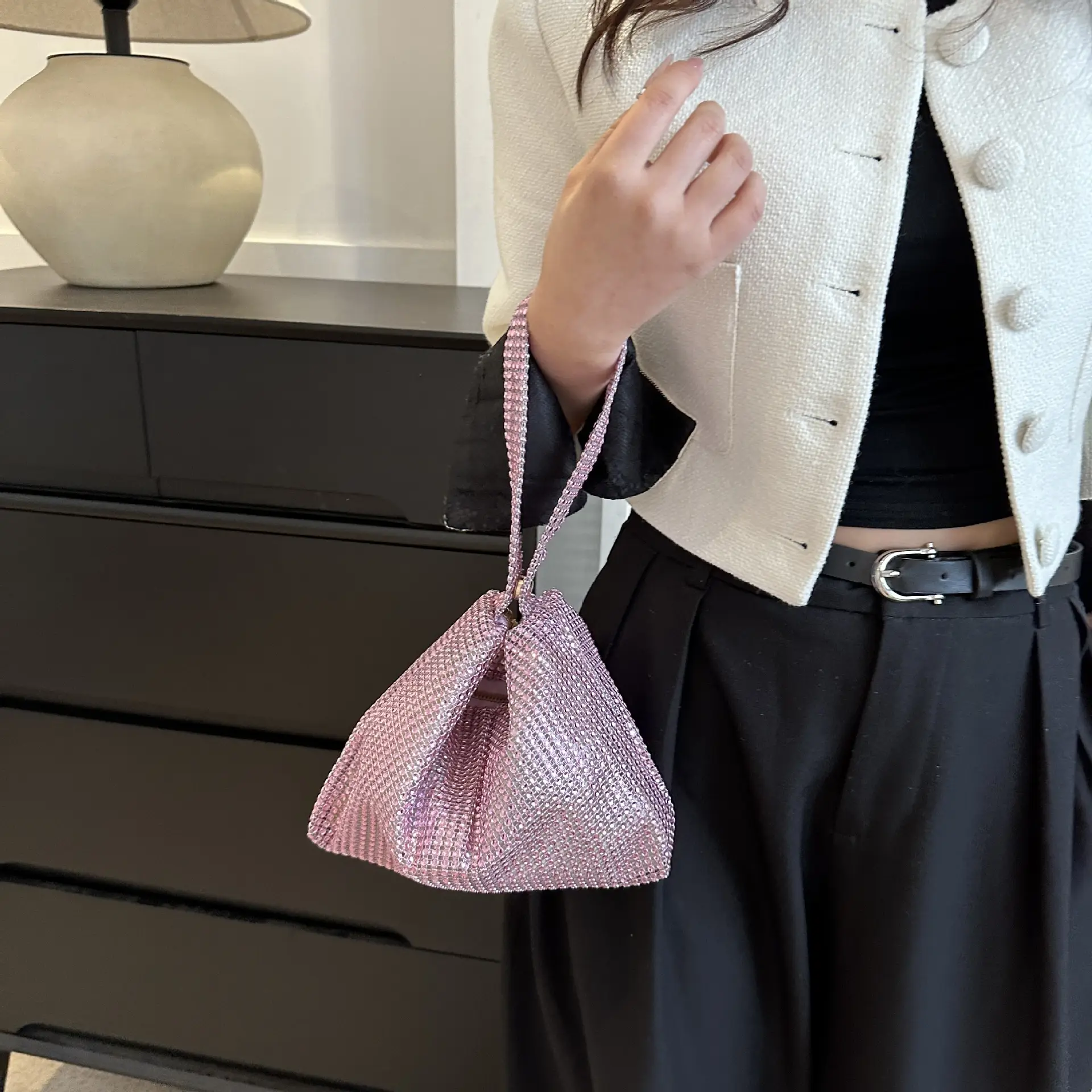 Purple Rhinestone Shoulder Bag for Women — feature 22