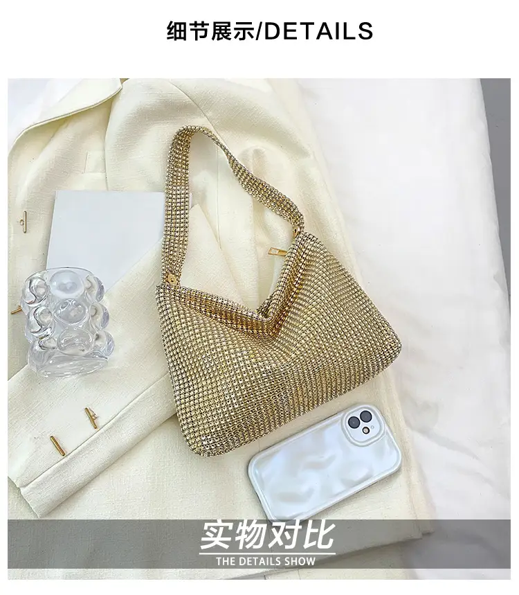 Purple Rhinestone Shoulder Bag for Women — feature 3