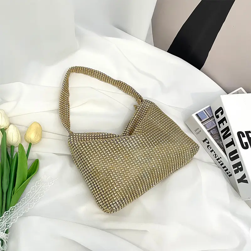 Purple Rhinestone Shoulder Bag for Women - Image 2