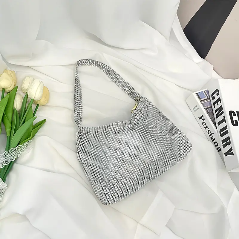 Purple Rhinestone Shoulder Bag for Women - Image 3