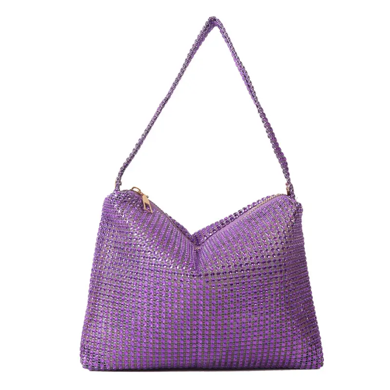 Purple Rhinestone Shoulder Bag for Women - Image 5