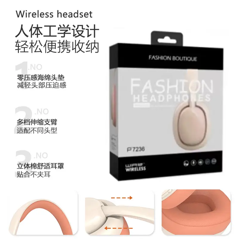 Wireless Over-Ear Bluetooth Headphones Black - Image 7
