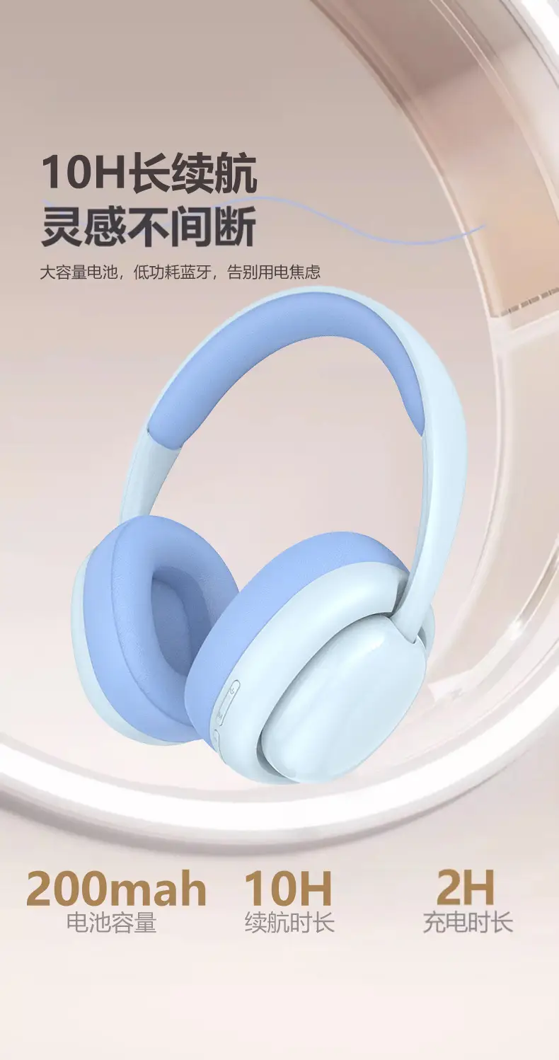 Wireless Over-Ear Bluetooth Headphones Black — feature 12