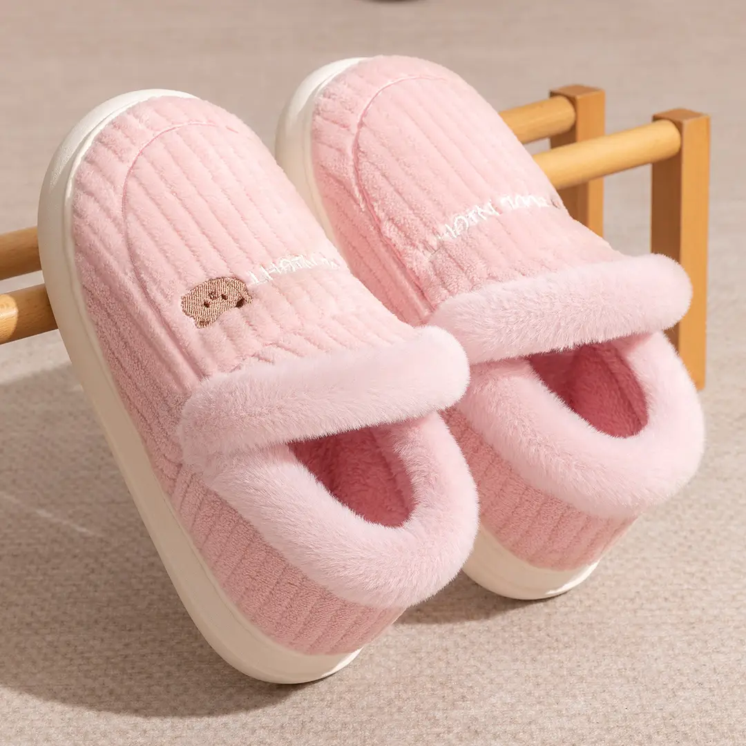 Women's Winter Cotton Slippers with Heel Cover, 2026 New Model, Indoor Warm Plush Thick-Soled Cotton Shoes for Men and Women in Winter - Image 6