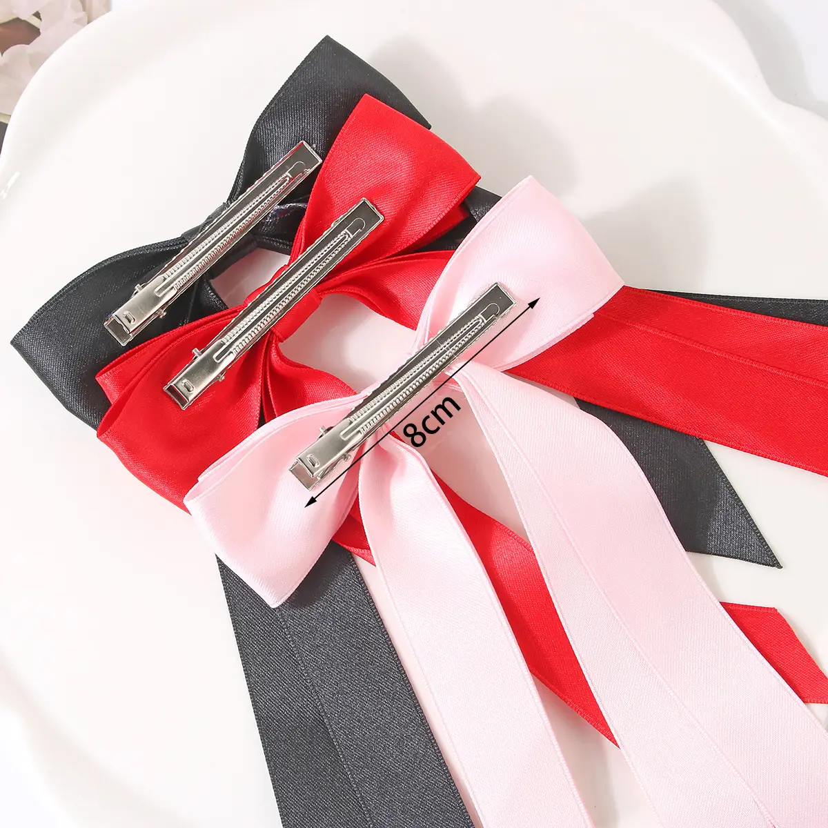 White Double-Bow Hairpin for Girls - Image 9
