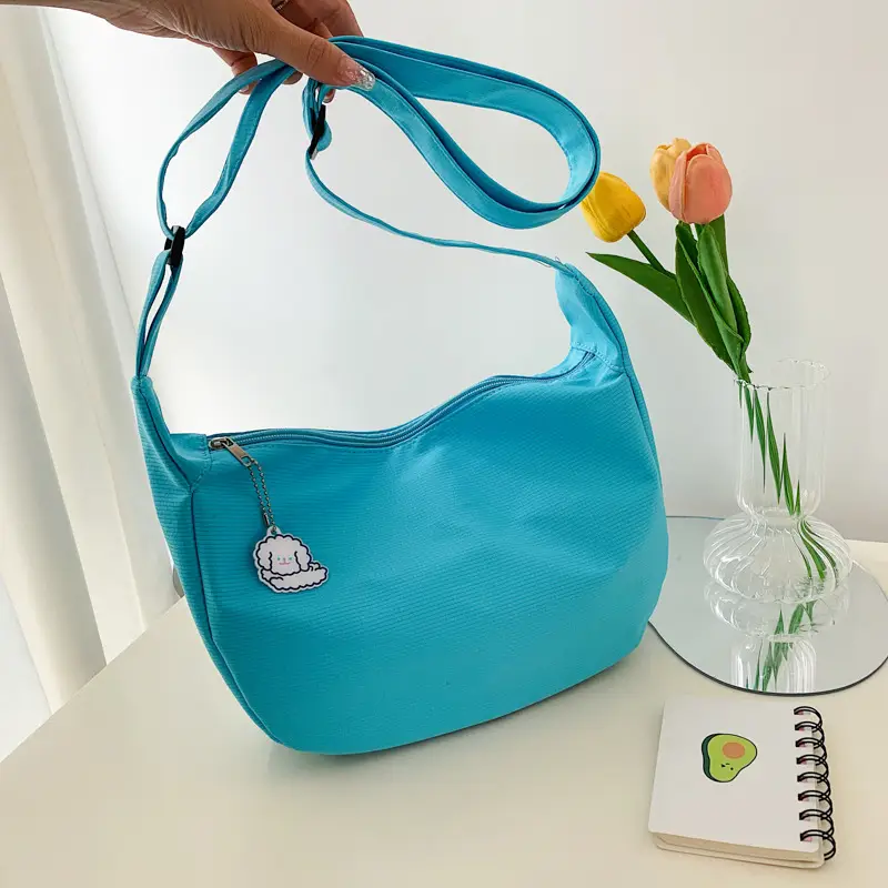 Japanese Style 2022 Retro Chic Girl Pure Color Soft Girl Shoulder Bag K-Style Trendy Ins Simple Crossbody Bag Dumpling Bag - Image 10