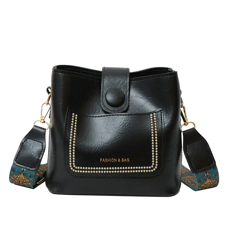 Women's Brown Textured Shoulder Bag with Embroidered Detail - Image 8