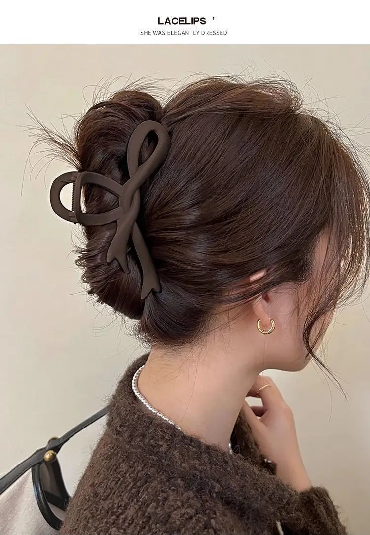 Maillard Frosted Hairpin Bow Clip for Women — feature 16