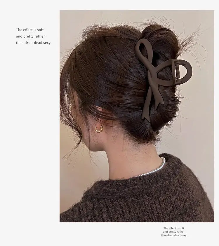 Maillard Frosted Hairpin Bow Clip for Women — feature 17
