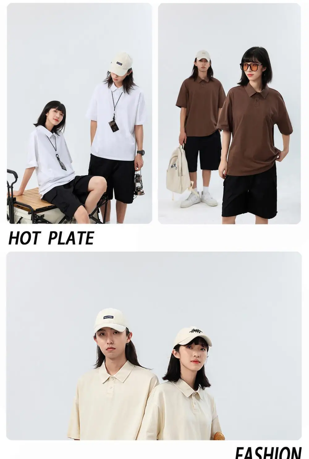 Pure Cotton White Polo Shirt Loose Fit Unisex — feature 10