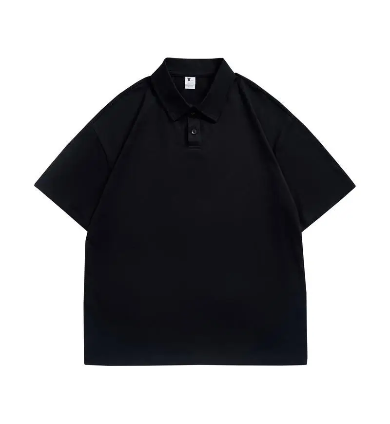 Pure Cotton White Polo Shirt Loose Fit Unisex - Image 2