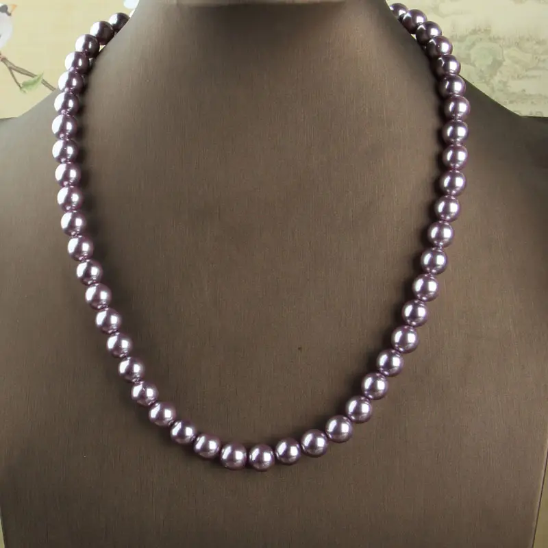 Tahitian Pearl Necklace 8-12mm Round Gold — feature 12