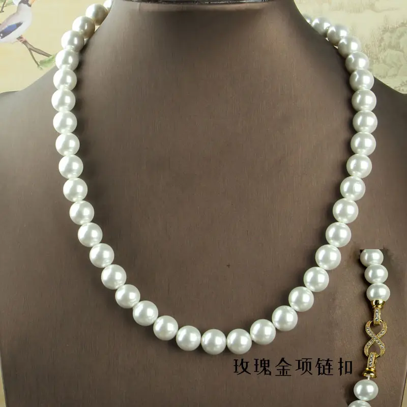 Tahitian Pearl Necklace 8-12mm Round Gold — feature 4